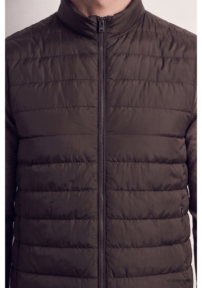 D'S Damat Ds Damat Regular Fit Kahverengi Düz Yelek Mont 7hcy70542570m Çok Renkli