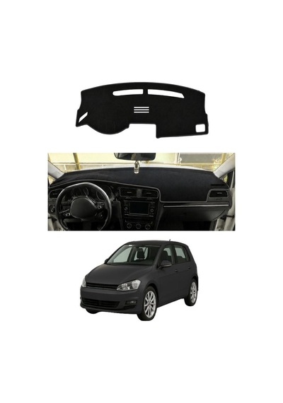 Volkswagen - Golf 7 2012+ Uyumlu Torpido Koruma Kılıfı - Siyah Şeritli