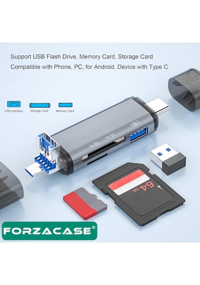 Usb 3.0 Type C Micro Usb Kart Okuyucu 3in1 Usb Otg Sd/tf - Fc441