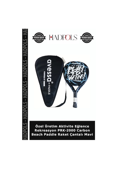 Özel Üretim Aktivite Eğlence Rekreasyon Prk-2000 Carbon Beach Paddle Raket Çantalı Mavi
