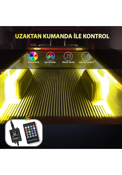 Pick Up Kamyon Dekorasyon İçin Kumandalı Rgb Işık Şerit 2x150cm 12v Diğer