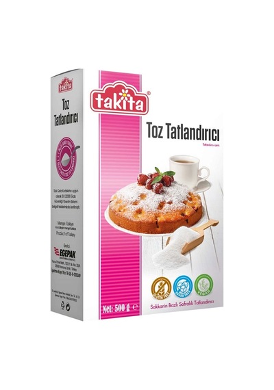 Takita Toz Tatlandırıcı 500 G - Şekere Eşdeğer Tatlılık, Düşük Enerji - 2 Adet Tarı 2'li Set