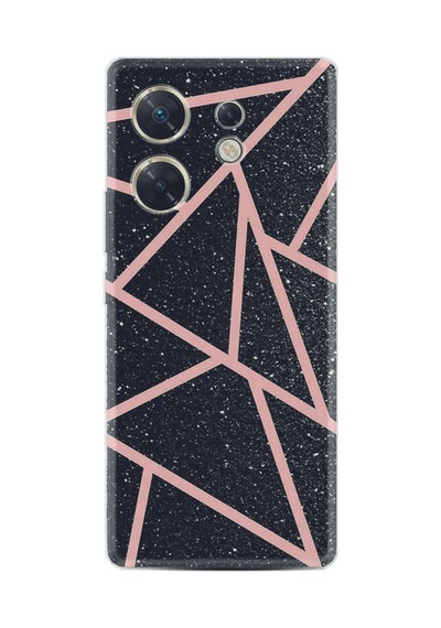 Infınıx Zero 30 4g Kılıf Desenli Silikon Pembe Şeritli Mermer 1312