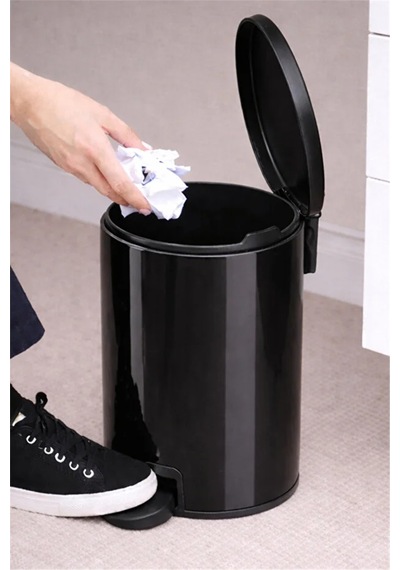Cigo 3 Lt Banyo Mutfak Ofis Çelik Çöp Kovası - Siyah-7466