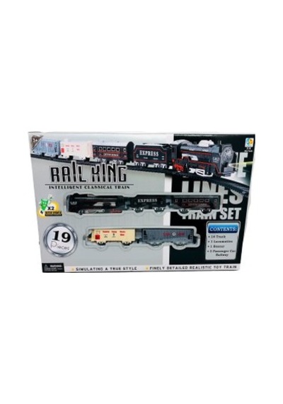 Pilli Işıklı Raylı Tren Seti Express 19 Parça Rail King