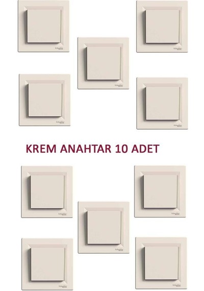 Schneider Asfora Krem Anahtar 10 Adet N11.691