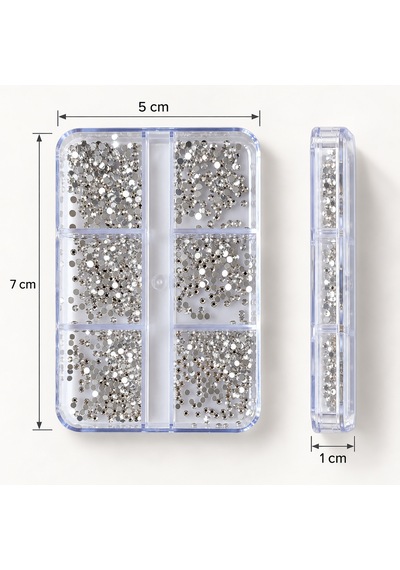 6lı Mini Boy Parlak Kristal Görünümlü Tırnak Süsleme Taşları 6 Boy Nail Art Süsleme Taşları Wn-532