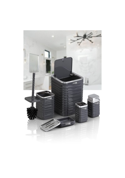 Luna 5li Banyo Set. Krom-antrasit Gri