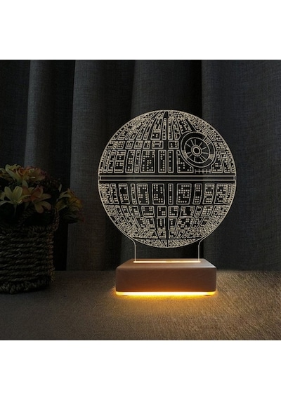 Ölüm Yıldızı 3D Star Wars Led Lamba Çocuk Odası Gece Lambası