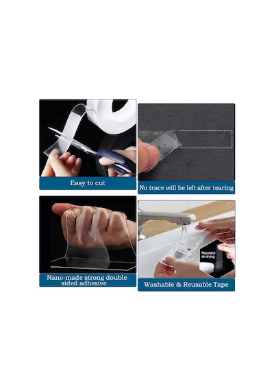 Pdateknoloji 2 Metre Su Sızdırmaz Çift Taraflı Şeffaf Bant Lts-bnd06 Uzunluk 2m, Genişlik:30mm, Kalınlık:1mm E