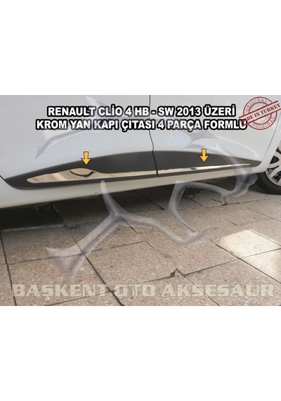 Renault Clio 4 Hb Formlu Krom Yan Kapı Çıtası 4 Parça 2013 Üzeri