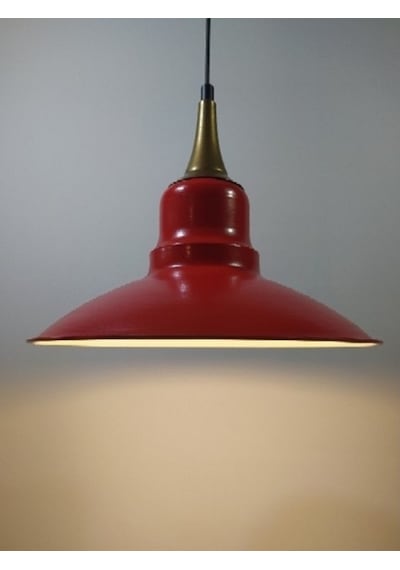Riolight Retro Kırmızı Tekli Metal Sarkıt Avize Çap: 30Cm (538283208)