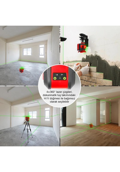 Kobb Kbl35gtp Profesyonel Li-ion Şarjlı 4x360⁰ Otomatik  Hizalama