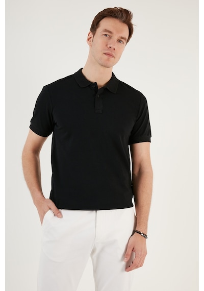 Buratti Pamuklu Regular Fit Düğmeli Erkek Polo Yaka T Shirt 5902739 Siyah