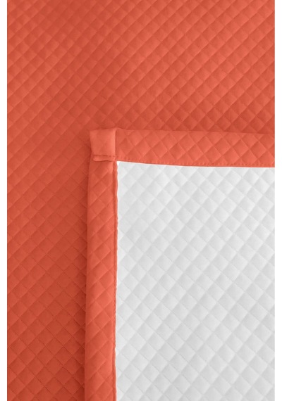 Mercan Renk Kapitone Genç Odası Tek Kişilik Pike Takımı-koyu Somon 160x220 Cm Kapitone Yatak Örtüsü Kırmızı