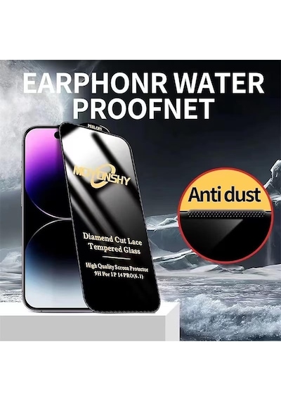 Apple Uyumlu   iPhone 14 Pro Max 3d Elmas Kesim Diamont Cam Ekran Koruyucu