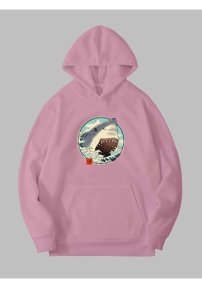 Harmandar Üç İplik Anime Köpek Balığı Baskılı Unisex Pembe Kanguru Cepli Kapüşonlu Sweatshirt Hoodie Animekopekbalıgıpembesweat Harmandar Üç İplik Anime Köpek Balığı Baskılı Unisex Pembe Kanguru Cepli Kapüşonlu Sweatshirt Hoodie Animekopekbalıgıpembesweat