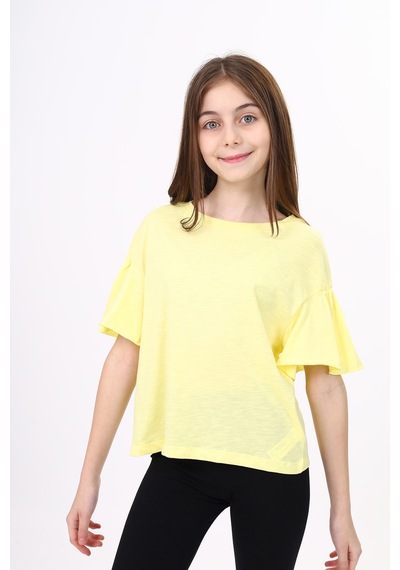 Toontoy Kids Toontoy Kız Çocuk Tişört Açık Sarı
