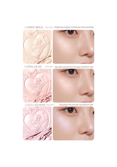 Dasique İnci Taneleriyle Yoğun Işıltı Sunan Özel Tasarımlı Aydınlatıcı Luxe Glow Highlighter 02 Pink Light