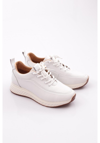 Dgn 444 Kadin Kalin Taban Sneakers Ayakkabi Beyaz