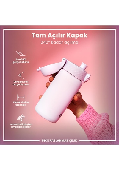 Ion8 - Paslanmaz Çelik Çocuk Suluk - Leylak - 400 Ml - Sızdırmaz Mor
