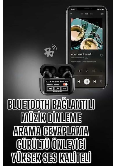 Yeni - 368 - Nesil Bluetooth Kulaklık Ekranlı Yüksek Ses Kaliteli Uzun - Csmo-tex - Şarj Süreli