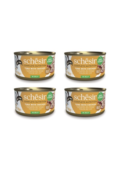 Schesir Ton Ve Tavuklu Tam Ve Dengeli Jöleli Kedi Konservesi 85 Gr. X 4 Adet