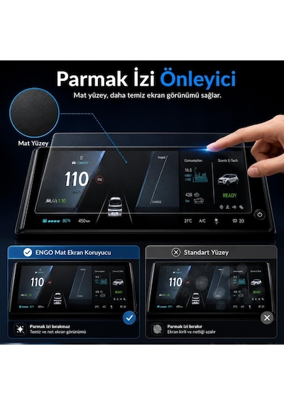 Renault Scenic E-tech Mat Ekran Koruyucu Gösterge 12.3 İnç