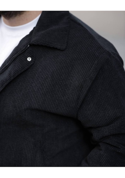 Unisex Kadife Baharlık Vinatage Oversize Ceket Siyah Kdf