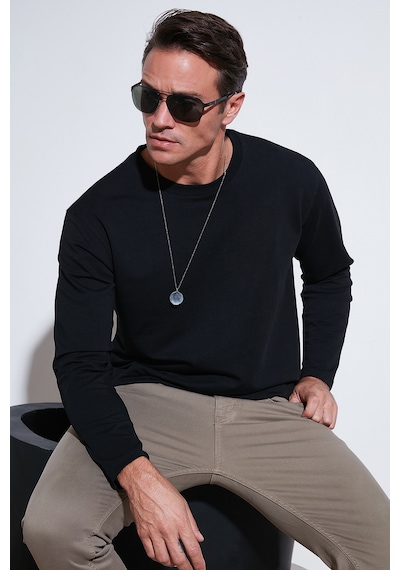 Buratti Streç Pamuklu Regular Fit Bisiklet Yaka Erkek Sweat 5905725 Siyah