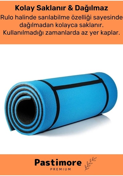 Enenstyle Taşıma Askılı Konfor Modeli Çift Taraflı Kaymaz Yoga Meditasyon Minderi 16mm Mavi Siyah Mat Çok Renkli Çok Renkli