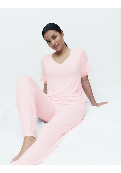 Marks & Spencer Dantel Detaylı Pijama Takımı T37002301J Pembe