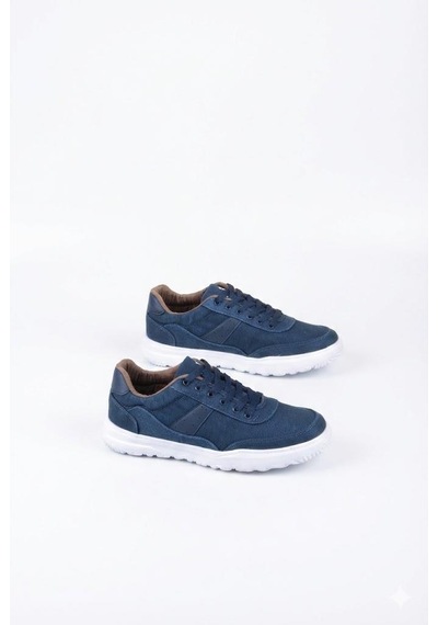 Fort 0226 Dks Keten Rahat Hafif Sneaker Erkek Ayakkabı Mavi