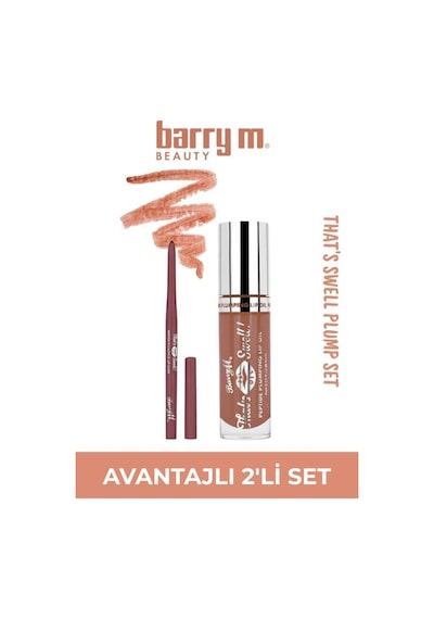 Barry M That's Swell Peptide Dudak Lip Gloss Set Lip Liner Ve Lip Gloss Honeyed Hue Bal Rengi
