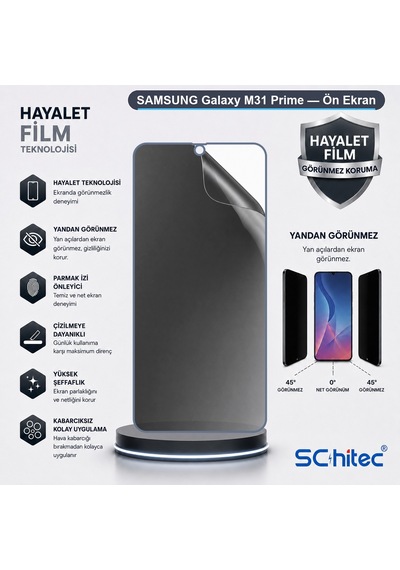 Samsung Galaxy M31 Prime Uyumlu Ön Yüzey Hayalet Privacy Hidrojel Ekran Koruyucu 82195138