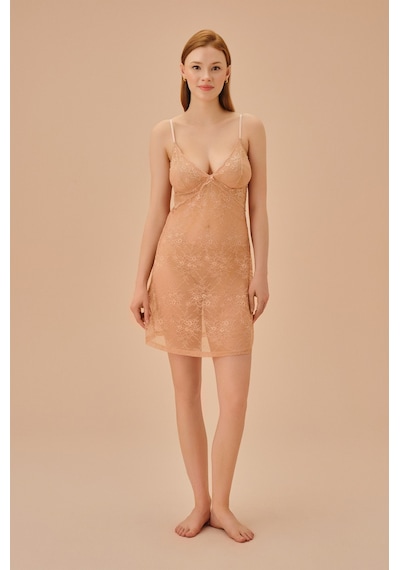 Suwen Dual Gecelik St4370613272 Nude