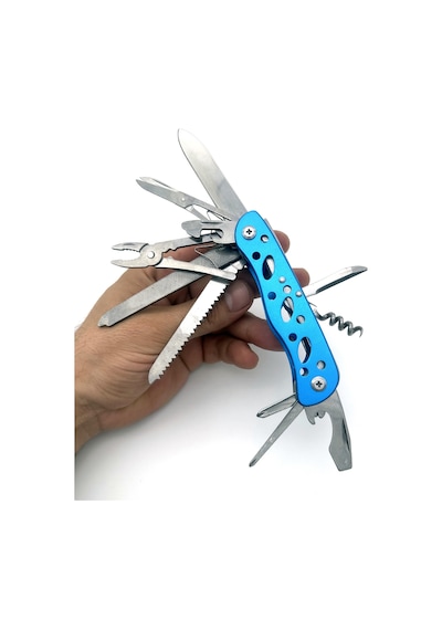 Valkyrie Çok Amaçlı İsveç Outdoor Kamp Çakısı 111mm Büyük Boy - Paslanmaz Çelik Mavi Mavi