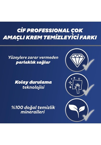 Cif Profesyonel Çok Amaçlı Krem Temizleyici 750 Ml 10'lu Set