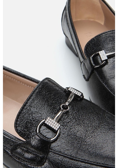 Yaya By Hotiç Kadın Siyah Tokalı Şık Klasik Loafer Siyah