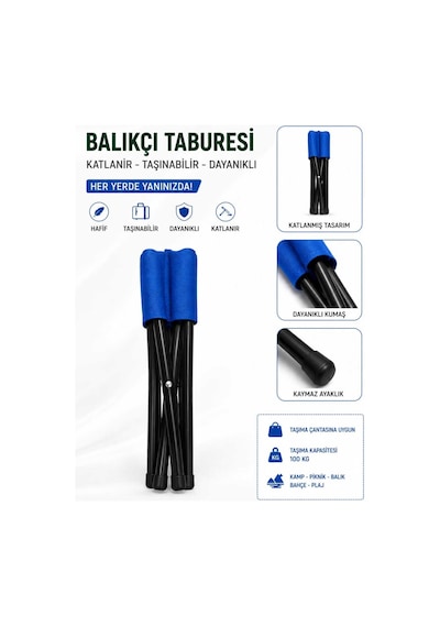 H-a Katlanır Balıkçı Kamp Ve Bahçe Taburesi Mavi