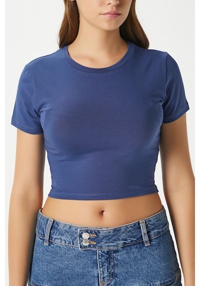 Ritnice Kadın Serra %100 Pamuk Lacivert Crop Top Lacivert