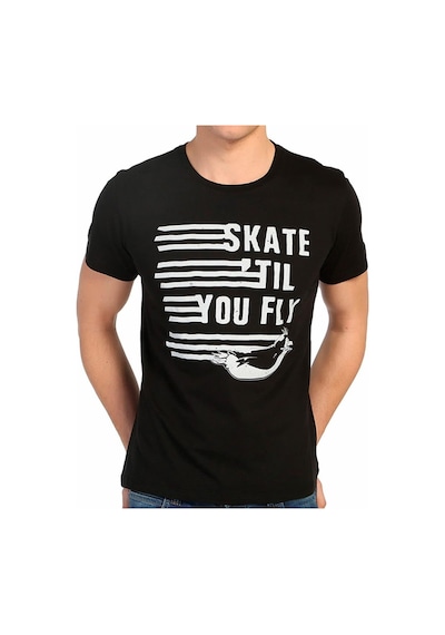 Bant Giyim - Skate Penguen Siyah Erkek T-Shirt Tişört