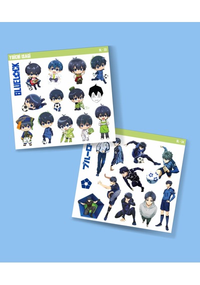 İsagi - Bluelock-yoichi Isagi - Parlak Kağıt -2li Sticker Set-telefon Süsleme Blue Lock Mor