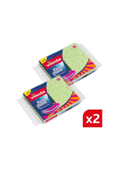 Vileda Parlak Konfor Düz Bulaşık Süngeri 2 x 2'li
