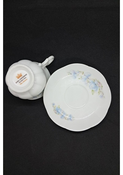 Fine Bone China Mavi Satsuma Desenli Vintage Çay Fincanı