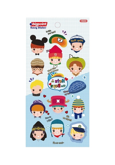 Bigpoint Sticker Erkek Çocukları X 15 Adet