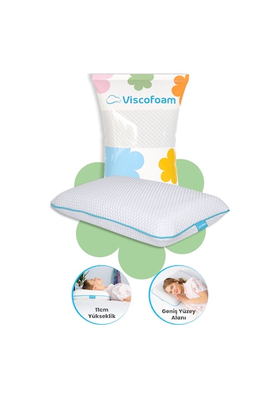 Viscofoam Lüks Boyun Destekli Ortopedik Yastık Visco Yastık 60x40x11cm