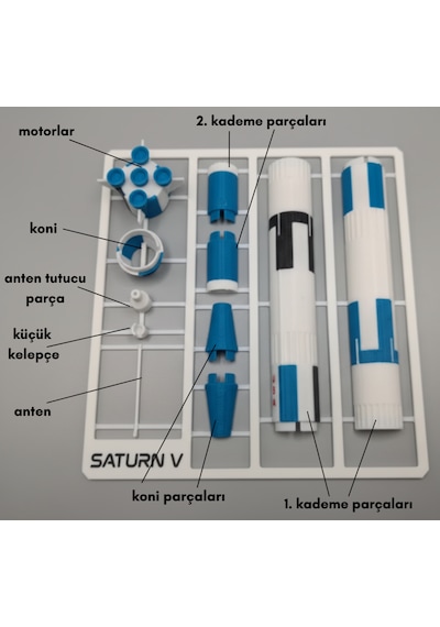 Saturn V Model Kit Card - Eğitici Oyuncak