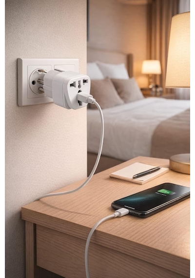 Universal Priz Adaptörü 2 Li Set, Avrupa Tipi Fiş Eu,çoklu Girişli Seyahat Adaptörü, Tüm Ülkele