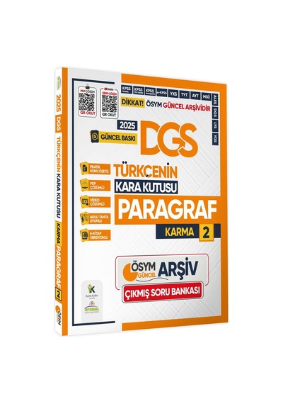 2025 DGS Türkçenin Kara Kutusu PARAGRAF 2 KARMA ÖSYM Çıkmış Soru Bankası K. Özetli Video/PDF Çözümlü